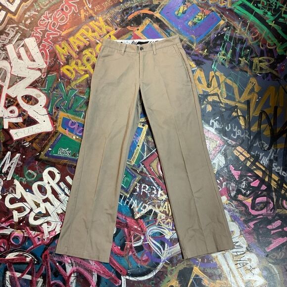 Volcom Stone Cargo Class Collection Khaki Pants - Size 28 - Embroidered Logo - Picture 1 of 9